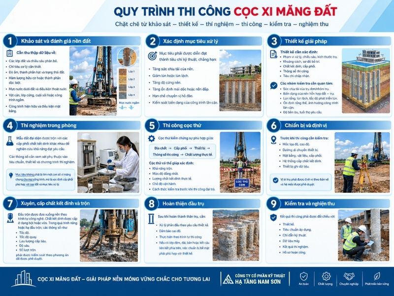 Chất lượng cuối cùng không chỉ phụ thuộc vào máy thi công mà được quyết định bởi sự phù hợp giữa địa chất, thiết kế, vật liệu, thông số vận hành và hệ thống kiểm soát chất lượng